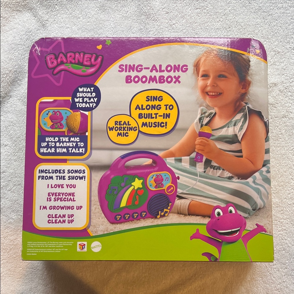 Barneys New York Purple and Green Barney Sing-Along Boombox - Picture 2 of 2